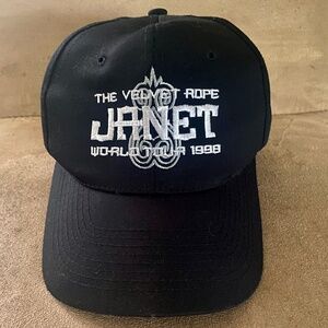 Janet Jackson 1998 The Velvet Rope World Tour Black Snapback Hat. Mint Condition
